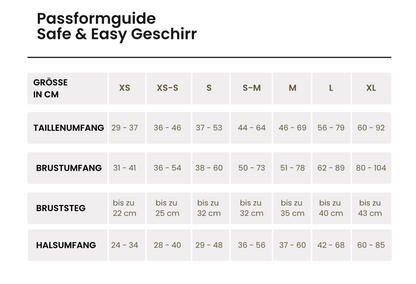 Safe & Easy Sicherheitsgeschirr - blau, grau, rot, schwarz, grün