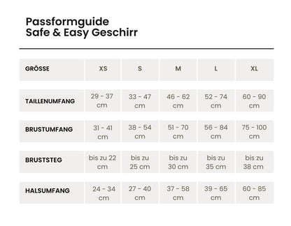 Safe & Easy Sicherheitsgeschirr - blau, grau, rot, schwarz, grün